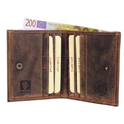 Abbildung von Greenburry Vintage Portemonnaie Leder Geldbeutel braun Hochformat