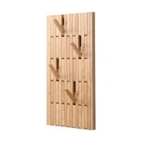 Abbildung von HOME DELUXE Garderobe Garderobenpaneel QUEST 55 x 4 105 cm, Aus Kautschukbaum, Hakenpaneel, Wandgarderobe, Kleiderhaken