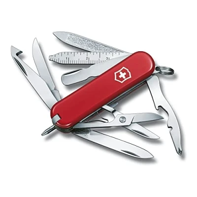 Abbildung von VICTORINOX Schweizer Taschenmesser Mini Champ, Klein, 18 Funktionen, Swiss Made, Multitool mit Brieföffner, Kapselheber, Drahtabisolierer, Rot