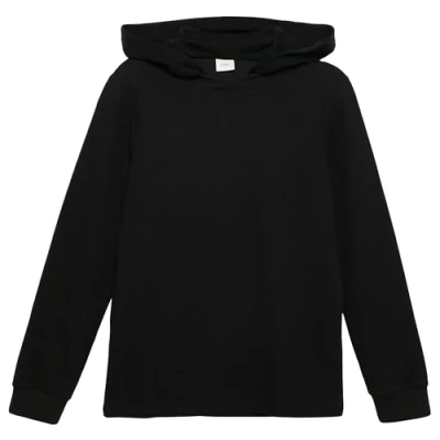 Abbildung von s.Oliver Langarmshirt Kapuzenpullover mit Rippstruktur Rippblende