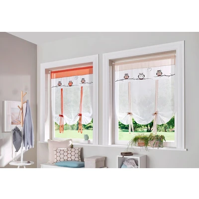 Abbildung von my home Bindegardine &quot;Java&quot;, (1 St.), Fertiggardine, transparent, mit bestickten Eulen