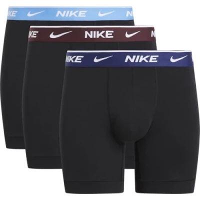 Abbildung von Nike Boxershorts Brief 3PK Unterwäsche, Blk Uni BE/BE VOD/Burg Crush WB, XS Herren