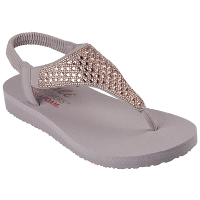 Abbildung von Skechers Meditation Zehentrenner, Damen, Größe: 36, Taupe Schuhe