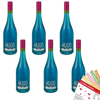 Abbildung von Vescovino Hugo Blue, fruchtig, sortenreines Weinpaket + VINOX Winecards (6x0,75l)