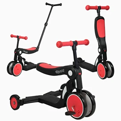Abbildung von Looping SCOOTIZZ Laufrad, skalierbar, 5 in 1, mit Schiebestange/Baby Dreirad, mitwachsend/Kinderroller Schubstange, hoch rot
