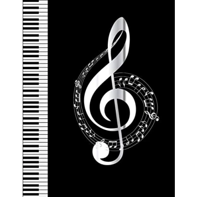 Abbildung von Notizbuch Notenschlüssel: Notenlinien Papier Notenpapier Notenblätter für die Musikschule Musiker und Musiklehrer