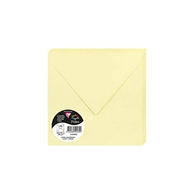 Abbildung von Clairefontaine 5453C Packung mit 20 Umschläge Pollen, 165 x 165mm, 120g, ideal für Einladungen und Korrespondenz, Kanariengelb, 1 Pack