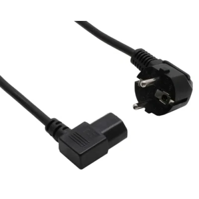 Abbildung von InLine® Netzkabel, Schutzkontakt gewinkelt auf Kaltgerätestecker C13 Links abgewinkelt, 0,5m, schwarz (3 Stück)