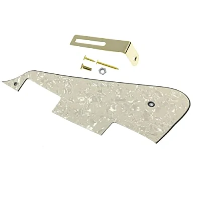 Abbildung von Dopro Aged Pearl LP Gitarren Pickguard mit goldfarbener Halterung für Epiphone Les Paul