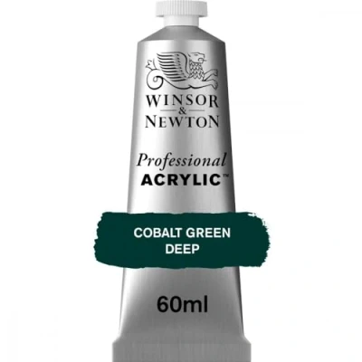 Abbildung von Winsor &amp; Newton 8840467 Professional Acrylfarbe in Künstlerqualität, hohe Farbbrillanz Deckkraft, Archivqualität, 60ml Tube Kobaltgrün Dunkel