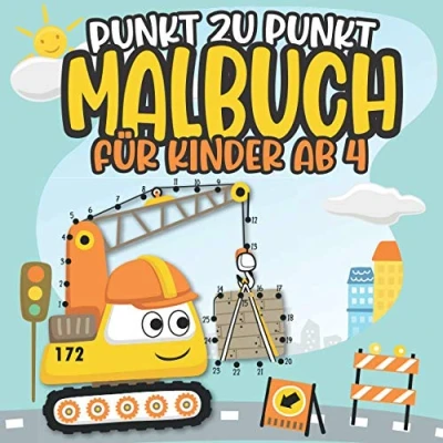 Abbildung von Punkt zu Malbuch für Kinder ab 4: Zahlen Verbinden und Lernen bis 25 68 Bilder zum Ausmalen