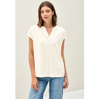 Abbildung von CECIL Damen B345612 Blusenshirt in Unifarbe, Vanilla White, M