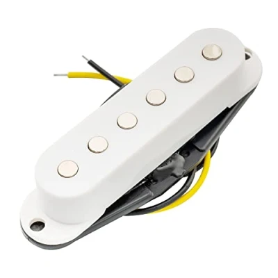 Abbildung von Musiclily 52mm Steg Single Coil Tonabnehmer Pickup für Les Paul Style Gitarre,Weiß