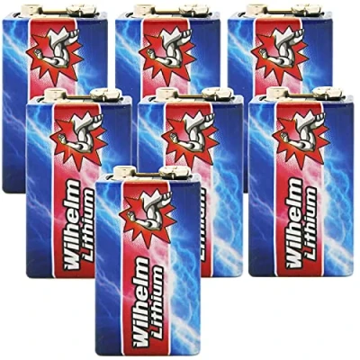 Abbildung von 7 x Wilhelm Lithium 9V Block Batterie Rauchmelder 6LR61 9 Volt Batterien