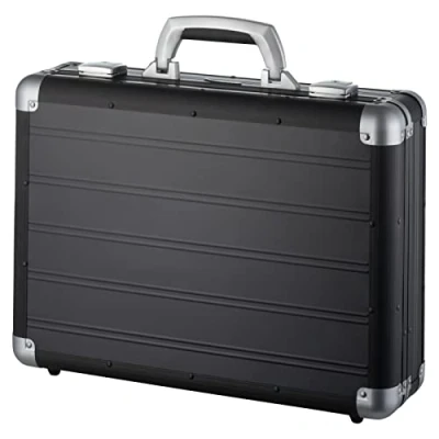 Abbildung von fixbag FB2045164 Fahrrad Attaché Laptopkoffer mit Klickfix Kompakt Taschenschiene fürs Fahrrad, Aktenkoffer für Notebook und Tablet, Koffer aus Aluminium, ca. 33,5 x 45,5 13,5 cm, Schwarz