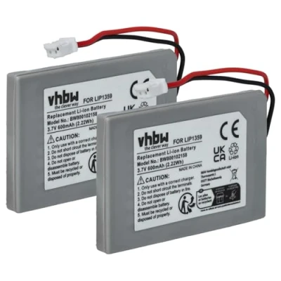 Abbildung von vhbw Akku Ersatz für Sony Lip1359, Lip1472, Lip1859 Controller (600mAh, 3,7V, Li Ion)