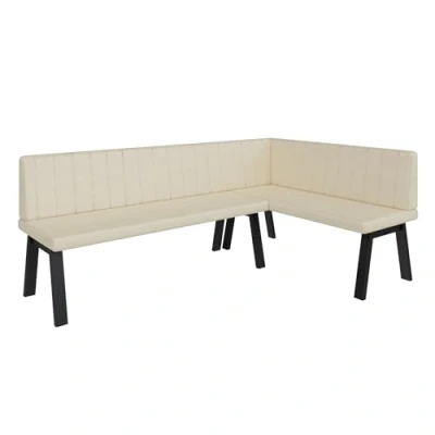 Abbildung von Eckbank Akiko Metal A Eckbankgruppe für Ihrem Esszimmer, Küche modern, Sitzecke, Essecke. Perfekt Küche, Büro und Rezeption. Solide Starke Verarbeitung. (196x128 Rechts Soft18)