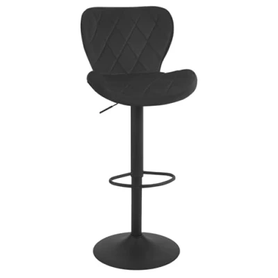 Abbildung von WOLTU Barhocker, Barstuhl höhenverstellbar, Drehhocker 360, Hocker mit Rückenlehne Fußstütze, Bistrostuhl ergonomisch, Samt Metallgestell, für Bar Bistro Kücheninsel, Schwarz, BH419sz 1