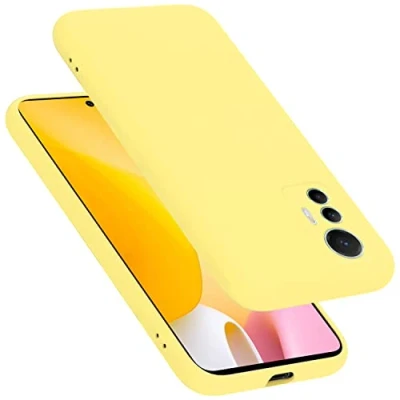 Abbildung von Cadorabo Hülle kompatibel mit Xiaomi 12 LITE Silikon Handyhülle für Case aus flüssigem Kratzfeste und stoßfeste dünne TPU Schutzhülle Liquid GELB