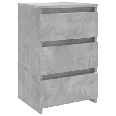 Abbildung von vidaXL Nachttisch mit 3 Schubladen Nachtschrank Nachtkonsole Nachtkommode Schlafzimmer Schrank Kommode Betongrau 40x35x62,5cm Holzwerkstoff