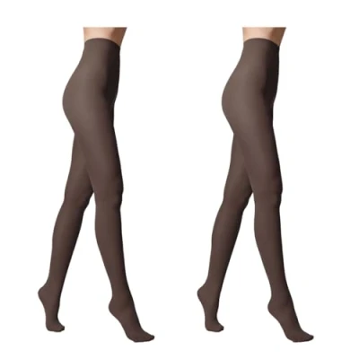 Abbildung von Conte elegant Damenstrumpfhose 50 DEN 2er PackNetzstrumpfhose Gestrickte Mikrofaser Samt Weich Feinstrumpfhose Klassisch Verstärkte Zehen Farbe Graphit Größe 2 EPISODE