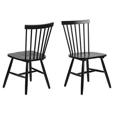 Abbildung von ACTONA GROUP Esszimmerstuhl &quot;Riano&quot;, Küchenstühle in Birke massiv, schwarz lackiert (2er Set)