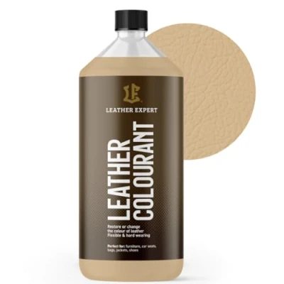 Abbildung von Sehr Deckend Wasser Lederfarbe Beige 1L Leather Paint für Natur und ÖkoLeder Dye Ohne Alkohol alle Lederaccessoires Reißt oder Blättert Nicht ab