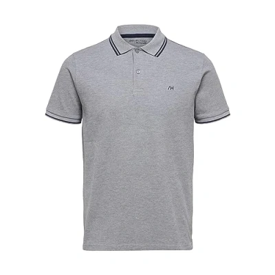 Abbildung von Selected Homme Slhdante NOOS Poloshirt, Herren, Größe: Small, Medium grey melange