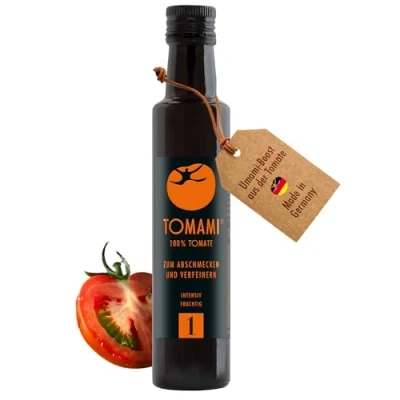 Abbildung von Tomami No.1 Umami Würzsauce 240ml 100% Tomate Vegan, Glutenfrei, Laktosefrei, Sojafrei Intensiv fruchtiger Geschmack Für Fleisch, Fisch &amp; Gemüse