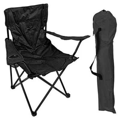 Abbildung von Mojawo Klappstuhl Anglersessel mit Getränkehalter und Tasche Schwarz