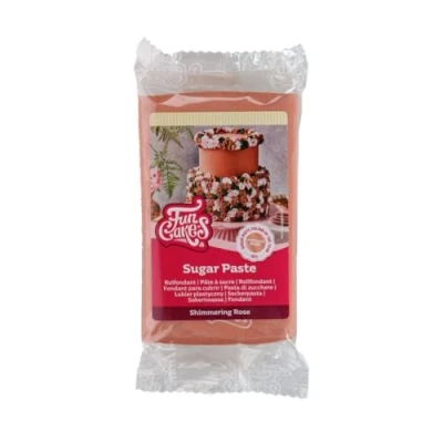 Abbildung von FunCakes Rollfondant Shimmering Rose: Einfach zu verwenden, glatt, flexibel, weich und biegsam, perfekt zum Dekorieren von Kuchen, halal, koscher glutenfrei. 250 g