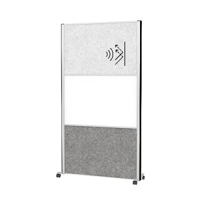Abbildung von MAUL Trennwand Akustik MAULconnecto 180x100cm Raumteiler für Büro und Schreibtisch Freistehender Raumtrenner mit Rollen Ideal als Sichtschutz Schallschutz Akustikvlies + Whiteboard