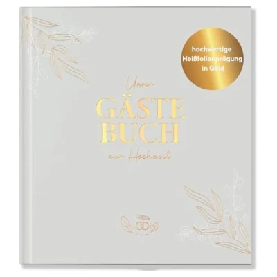 Abbildung von LEAF &amp; GOLD Notizbuch Gästebuch Hochzeit