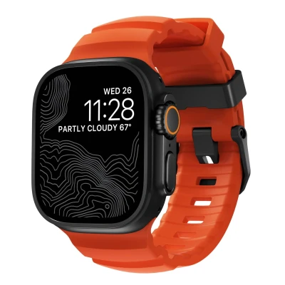 Abbildung von Nomad Rocky Point Band Apple Watch 42mm / 44mm 45mm 49mm Magma Connector Black