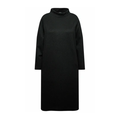 Abbildung von Ulla Popken Textured Turtleneck Strickkleid, Damen, Größe: 42/44, Black