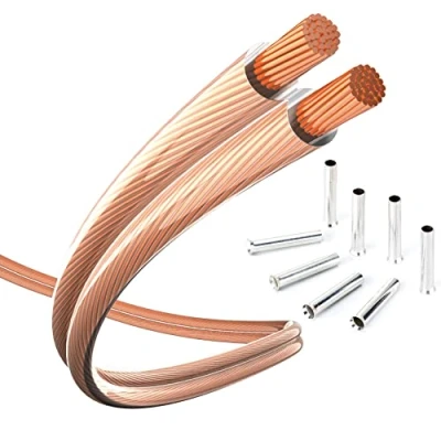 Abbildung von inakustik Lautsprecherkabel, 10m transparent, 2 x 1,5 mm², inkl. 8 Aderendhülsen, verlegefreundliche S/Z Verseilung farblich kodiert, universell einsetzbar, Artikel 003021010A, Made in Germany