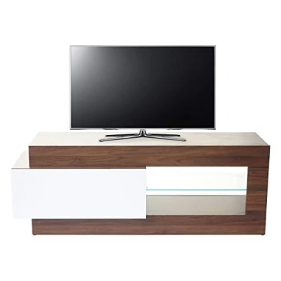 Abbildung von Mendler TV Rack HWC B51, Fernsehtisch Lowboard Schrank, 3D Struktur Walnuss Optik Hochglanz 55x150x47cm