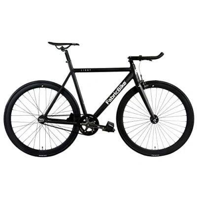 Abbildung von FabricBike Light Fixed Gear Fahrrad, Single Speed Fixie Starre Nabe, Aluminium Rahmen und Gabel, Räder 28&quot;, 4 Farben, 3 Größen, 9.45 kg (Größe M) (M 54cm, Matte Black)