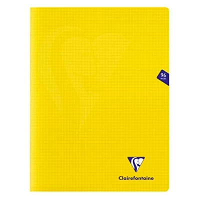 Abbildung von Clairefontaine 343362C Packung mit 10 Heften Mimesys DIN A4+, 24x32cm, 48 Blatt kariert, 90g, Einband PP, Gelb, 1 Pack