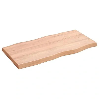 Abbildung von vidaXL Tischplatte, Holzplatte für Tisch Esstisch Couchtisch, Massivholzplatte Handgefertigt mit Baumkante, Ersatztischplatte, Hellbraun 80x40x(2 4) cm Massivholz Behandelt