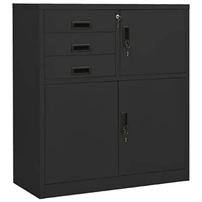 Abbildung von vidaXL Büroschrank Aktenschrank Metallschrank Stahlschrank Lagerschrank Aufbewahrungsschrank Schrank Büromöbel Anthrazit 90x40x102cm Stahl