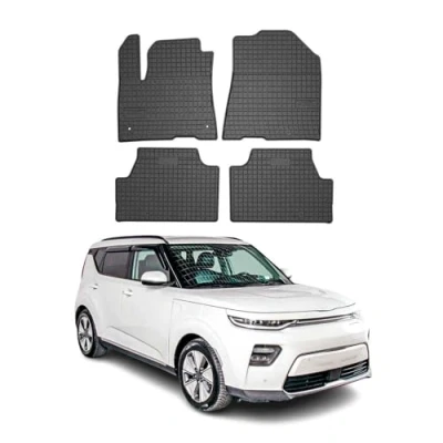 Abbildung von OMAC Gummi Fußmatten kompatibel mit Kia e Soul 2019 2024 Automatten Schwarz 4tlg