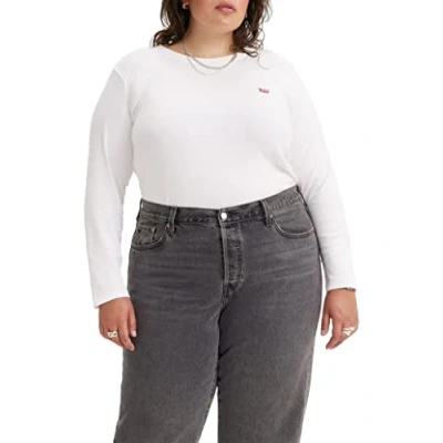 Abbildung von Levi&#039;s Damen Plus Size Long Sleeve Baby Tee T Shirt,White +,3XL
