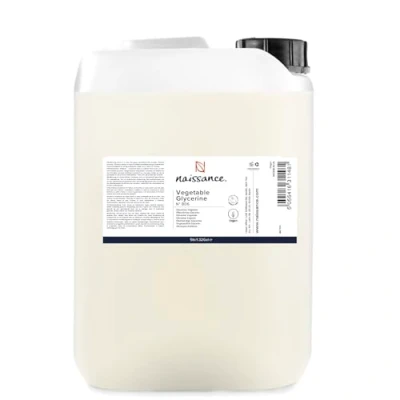 Abbildung von Naissance Pflanzliches Glycerin (Glyzerin/Glycerol) (Nr. 806) 5 Liter Flüssig, Eur. Ph. Qualität, Vegan, Parfümfrei, Gentechnikfrei
