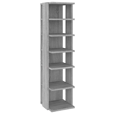 Abbildung von vidaXL Schuhregal Regal Schrank Schuhschrank Schuhablage Schuhständer Schuhaufbewahrung Schuhtruhe Schuhorganizer Grau Sonoma 25x27x102cm Holzwerkstoff
