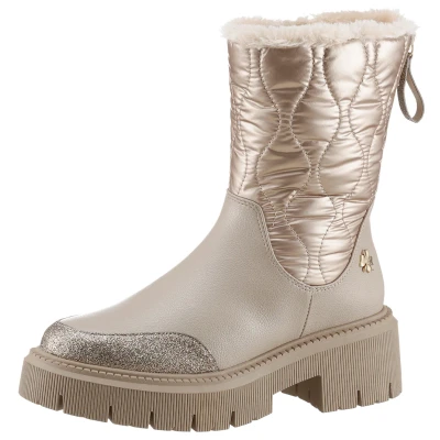 Abbildung von Marco Tozzi Plateaustiefel, Damen, Größe: 39, Taupe metallic Schuhe