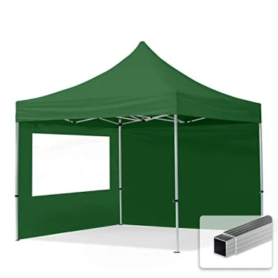 Abbildung von TOOLPORT Faltpavillon Faltzelt Pavillon 3x3m 4 Seitenteile Aluminium 32mm Partyzelt 700N grün
