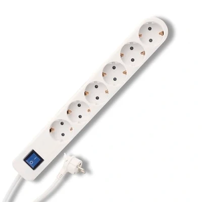Abbildung von REV Steckdosenleiste ICE Mehrfachsteckdose mit Schalter 6fach, Kabel 1,4m, 3500W, weiß