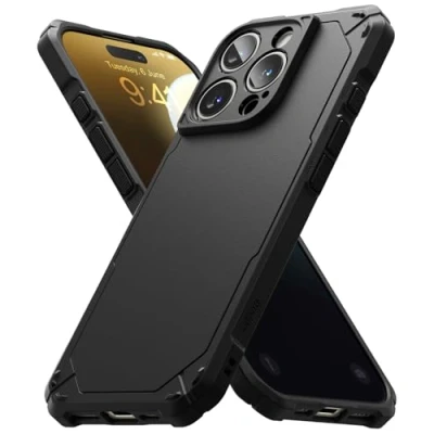 Abbildung von Ringke Rugged Gear Case für iPhone 16 Pro Hülle, Robuster Stoßfester Bumper Fester Griff rutschfest Kratzfest Fortschrittliche Schützende Handyhülle Black