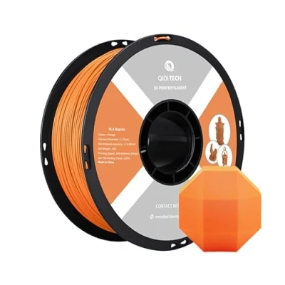 Abbildung von QIDI TECH PLA Rapido Filament 1.75mm, 3D Drucker PLA, geeignet für Hochgeschwindigkeitsdruck, 1.75 die meisten FDM Drucker, 1 KG Spule (2.2lbs), Orange